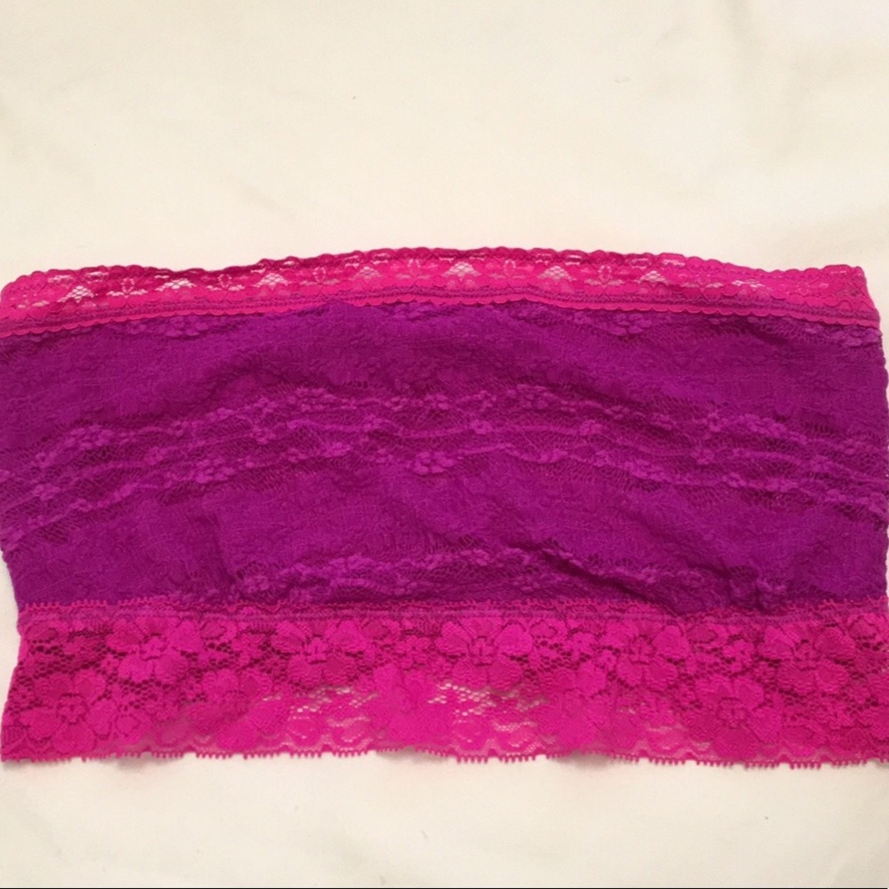 FREE PEOPLE STRAPLESS LACE BRALETTE - SIZE XL PINK